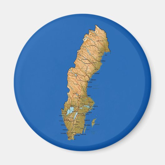 スウェーデン地図マグネット マグネット (正面)