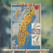 スウェーデン地図 アクリルサイン (ニュートラル)