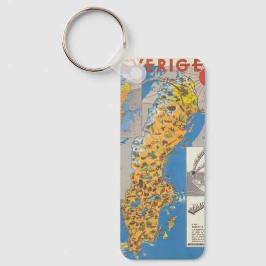 スウェーデン地図 キーホルダー (正面)