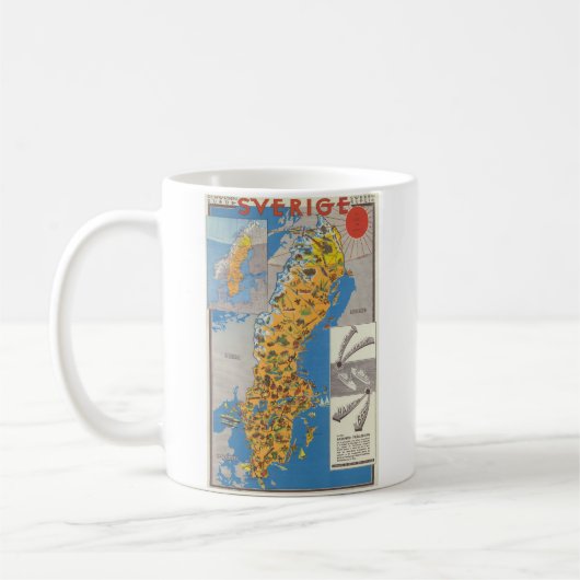 スウェーデン地図 コーヒーマグカップ (左)