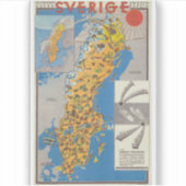 スウェーデン地図 シール (正面)