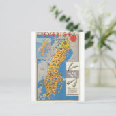 スウェーデン地図 ポストカード (スタンド正面)