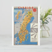 スウェーデン地図 招待状 (スタンド正面)