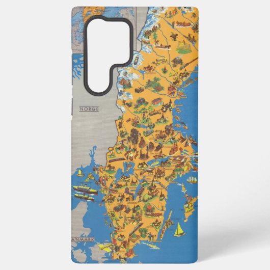 スウェーデン地図 SAMSUNG GALAXYケース (裏面)