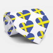 スウェーデン愛ハート-スウェーデンの旗 ネクタイ (ロール)