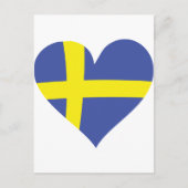 スウェーデン愛ハート – スウェーデン国旗 ポストカード (正面)