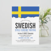 スウェーデン料理|パーティーフラグ招待状 招待状 (スタンド正面)