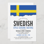 スウェーデン料理|パーティーフラグ招待状 招待状 (正面/裏面)