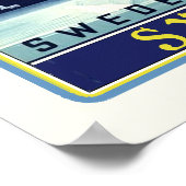 スウェーデン旅行スベージュ ポスター (角)