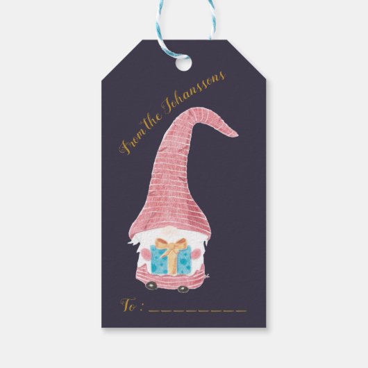 スウェーデン格言パーソナライズされたホリデーギフトラベル ギフトタグ (裏面)