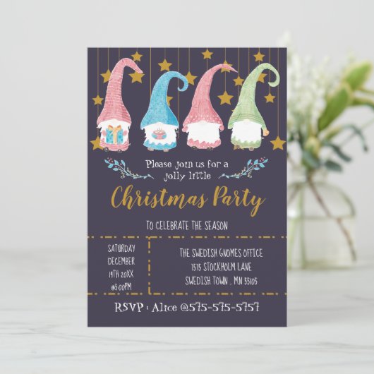 スウェーデン格言企業のクリスマスパーティー 招待状 (スタンド正面)