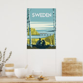 スウェーデン森林自然旅行ポスターヴィンテージ ポスター (キッチン)