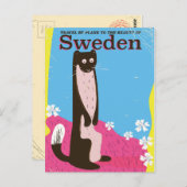 スウェーデン漫画ヴィンテージ旅行ポスター ポストカード (正面/裏面)