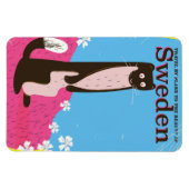 スウェーデン漫画ヴィンテージ旅行ポスター マグネット (横)