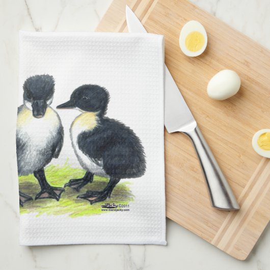 スウェーデン産の青いアヒル キッチンタオル (四つ折り)