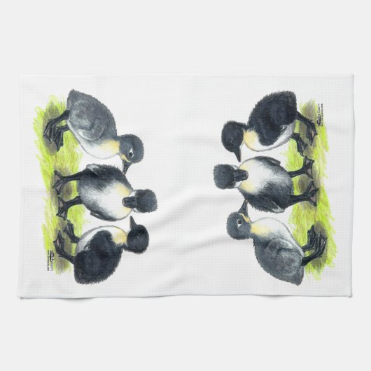 スウェーデン産の青いアヒル キッチンタオル (横)