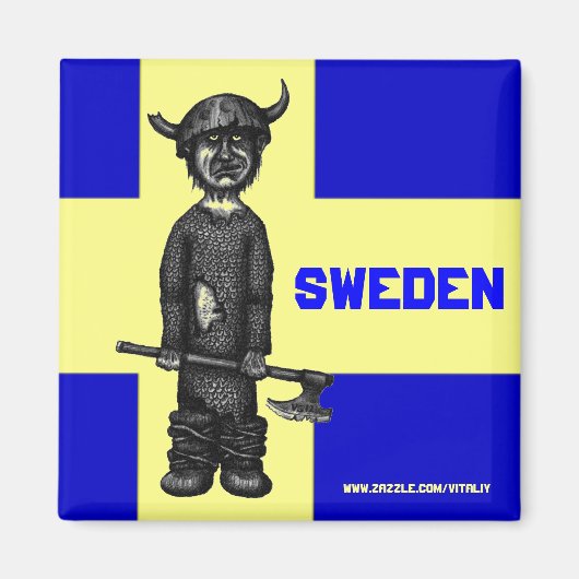 スウェーデン磁石おもしろいバイキング マグネット (正面)