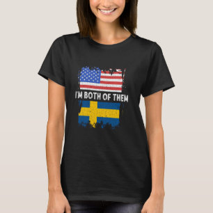 スウェーデン私は両方の彼らの米国アメリカのスウェーデンプライド Tシャツ