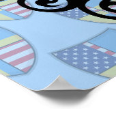 スウェーデン系アメリカ人シールド国旗 ポスター (角)