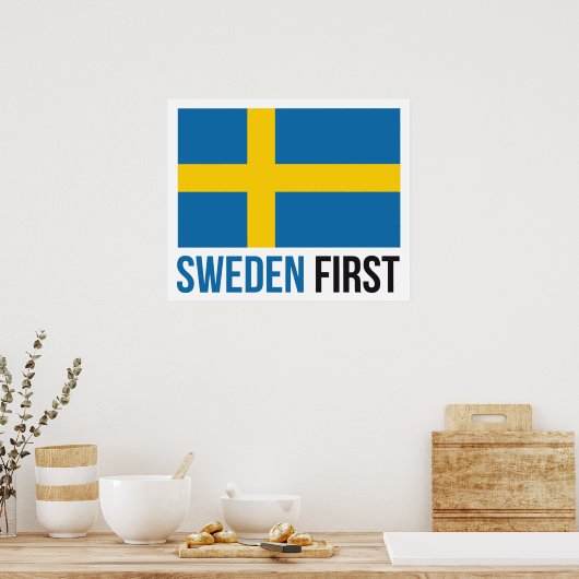 スウェーデン素晴らしを再#MSGAスウェーデン国旗のポスター ポスター (キッチン)