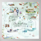 スウェーデン結婚の地図ポスター ポスター (正面)