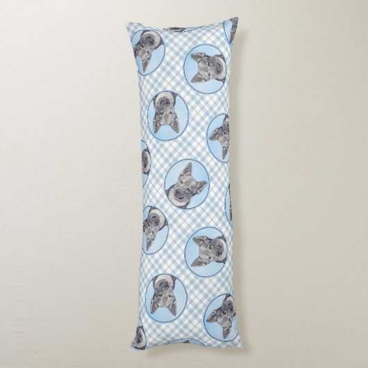 スウェーデン絵を描のヴァルフンドのかわいいオリジナルドッグアート ボディピロー (裏面 (縦))