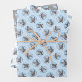 スウェーデン絵を描のヴァルフンドのかわいいオリジナルドッグアート ラッピングペーパーシート (インサイチュ)