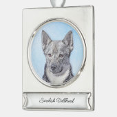 スウェーデン絵画のバルフンドの可愛いオリジナル シルバープレートバナーオーナメント (左)