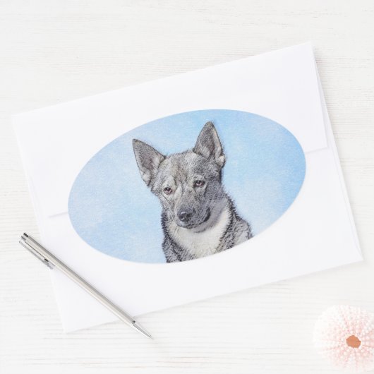 スウェーデン絵画のバルフンドの可愛いオリジナル 楕円形シール (封筒)