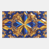 スウェーデン色の四角形のシール 長方形シール (正面)