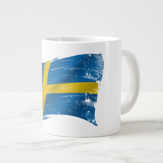 スウェーデン色彩の鮮やか国旗 ジャンボコーヒーマグカップ (正面右)