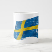 スウェーデン色彩の鮮やか国旗 ジャンボコーヒーマグカップ (正面)
