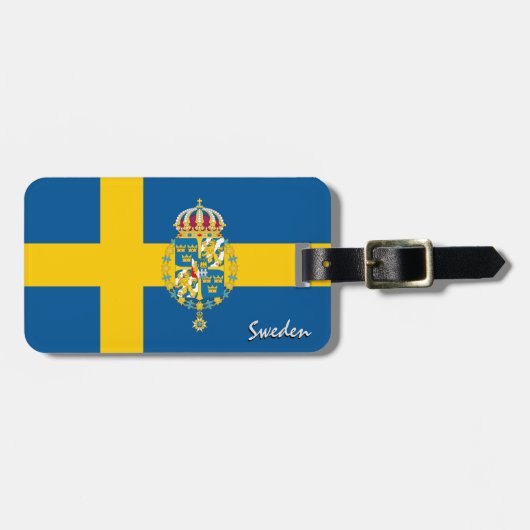 スウェーデン荷物預かり証、愛国心のあるスウェーデン国旗 ラゲッジタグ (正面横)