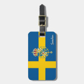 スウェーデン荷物預かり証、愛国心のあるスウェーデン国旗 ラゲッジタグ (正面縦)
