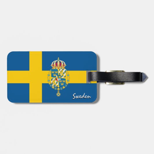スウェーデン荷物預かり証、愛国心のあるスウェーデン国旗 ラゲッジタグ (裏面横)