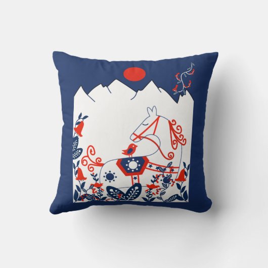 スウェーデン語とフィニッシュフォークアートギフトラテマグカップ クッション (裏面)