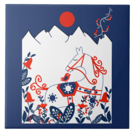 スウェーデン語とフィニッシュフォークアート タイル