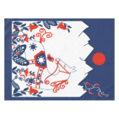 スウェーデン語とフィニッシュフォークアート テーブルクロス (正面(横))