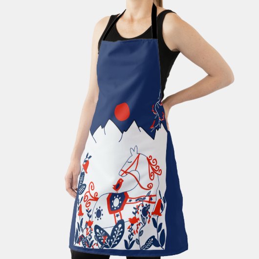スウェーデン語と仕上げフォークアートの贈り物 エプロン (インサイチュ)