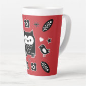 スウェーデン語と仕上げフォークアートの贈り物 カフェラテマグ (右アングル)