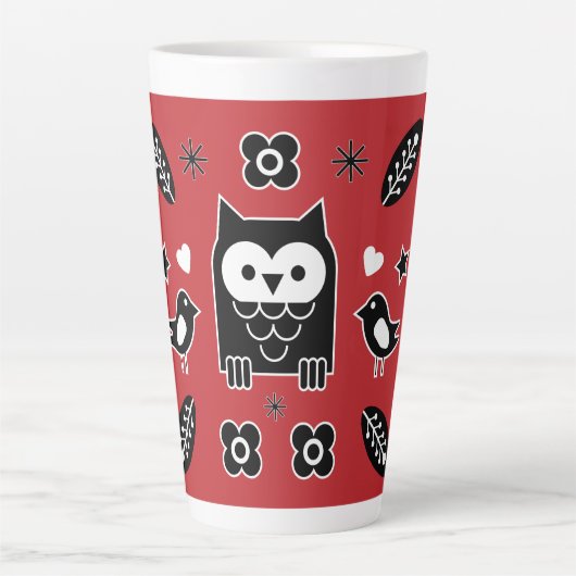 スウェーデン語と仕上げフォークアートの贈り物 カフェラテマグ (正面)