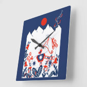 スウェーデン語と仕上げフォークアートの贈り物 スクエア壁時計 (傾斜)