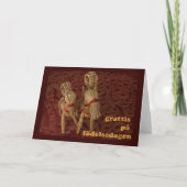 スウェーデン語のハッピーバースデーのわらのヤギカード カード (正面)