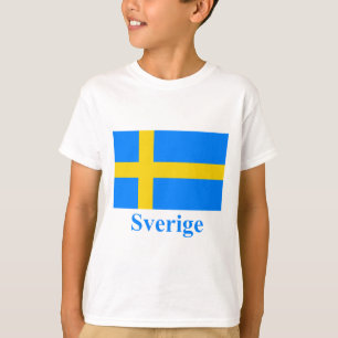 スウェーデン語の名前のスウェーデンの旗 Tシャツ