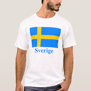 スウェーデン語の名前のスウェーデンの旗 Tシャツ