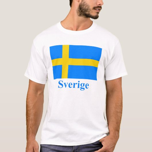 スウェーデン語の名前のスウェーデンの旗 Tシャツ (正面)