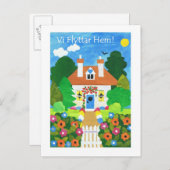 スウェーデン語の新しいアドレス案内はがき 案内ポストカード (正面/裏面)