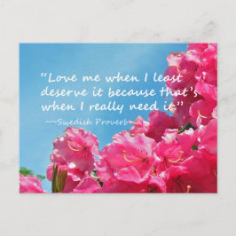 スウェーデン語の諺はがき付きロードデンドロン ポストカード