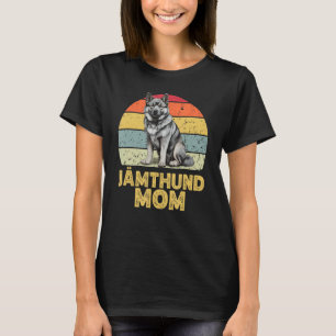 スウェーデン語エルクハウンドドッグママレトロかわいい犬 Tシャツ