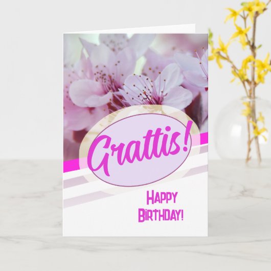 スウェーデン語グラティスコートビューティフルフローラ カード (黄色い花)